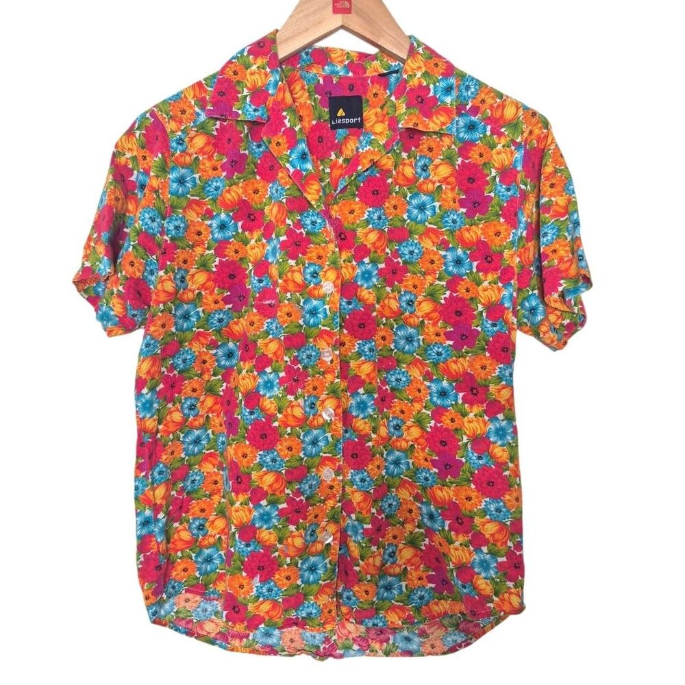 LizSport Vintage 90s Multicoloured Floral Button Up Shirt No Size